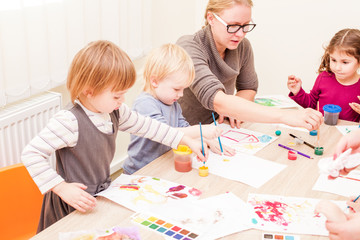 Fototapeta premium Children are painting 