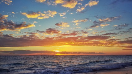 Sunrise over Carribean sea
