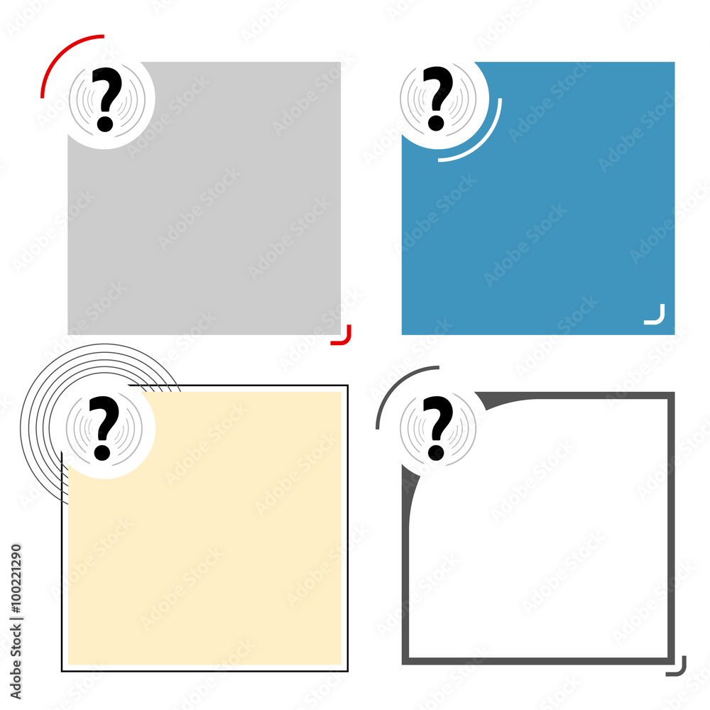 Poster Four different text frames for your text and question mark