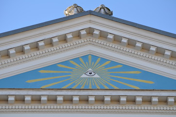 Freimaurer Loge mit Symbol "Das Auge Gottes"