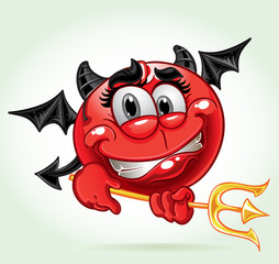 Cheerful smile in costume devil