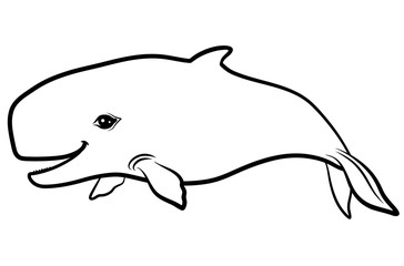 Cartoon contour cachalot