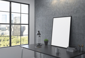 Frame on the table leaning on the wall