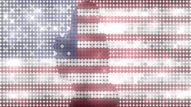 Fashion American flag sexy dancer glitter background - 1080p. Fashion USA flag with a sexy dancer behind . Use for transition and background. Full HD