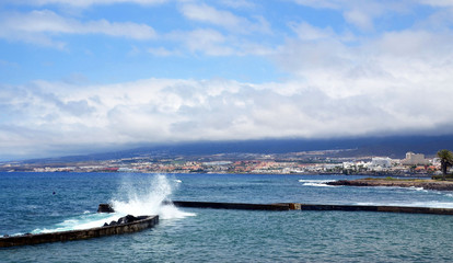 Naklejka na ściany i meble Beautiful view on Atlantic ocean near Costa Adeje,Tenerife,Canary Islands,S[ain.