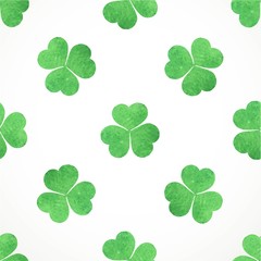 Seamless pattern of shamrocks clover on St. Patrick's Day