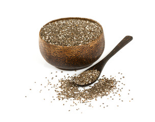 chia seeds isolated on white