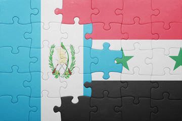 puzzle with the national flag of guatemala and syria
