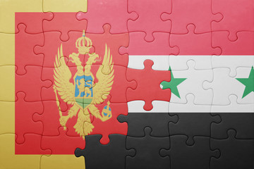 puzzle with the national flag of montenegro and syria
