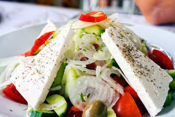 Greek salad on a plate