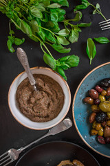 Tapenade and assorted olives