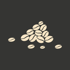 Flat in black and white mobile application coffee beans