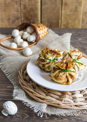 Russian traditional pancakes – bliny. Pancakes in baggies