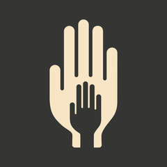 Flat in black and white mobile application child protection