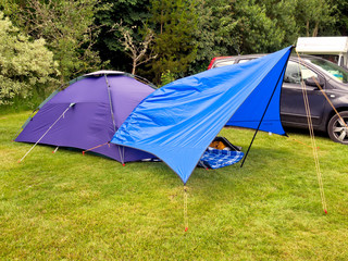 Kyham tent on campsite, Northumberland, UK © Sue Burton