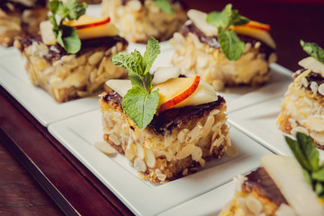 Dessert of biscuits and custard