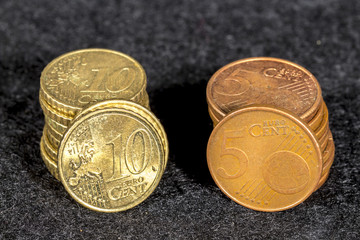 Ten and five cent euro coins