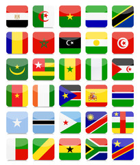 World Flags Flat Square Icon Set