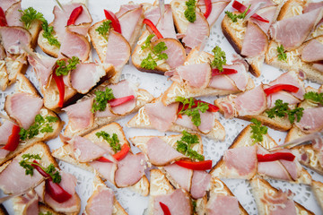 Sandwiches on a large plate.