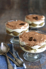 Delicious italian dessert tiramisu.