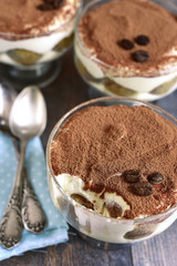 Delicious italian dessert tiramisu.