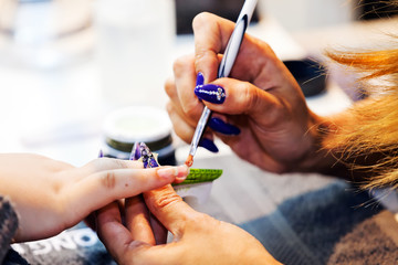 Woman in a nail salon