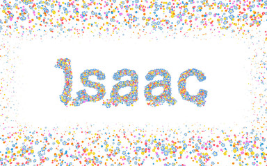 Isaac, Male name coated with various colorful flowers