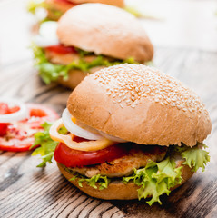 Beautiful big hamburger