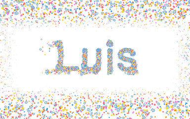 Luis, Male name coated with various colorful flowers