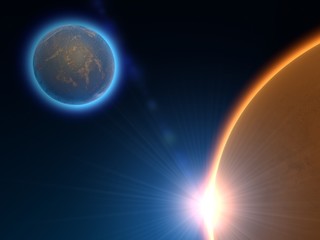 Pianeti di un'altra galassia, spazio, fantascienza © Naeblys