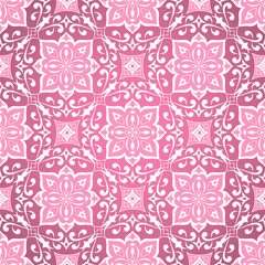 Decorative seamless white texture on pink.