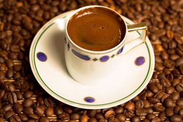 Turkish Coffee cup and seeds
