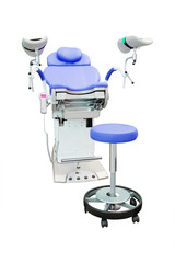 gynecological chair under the white background