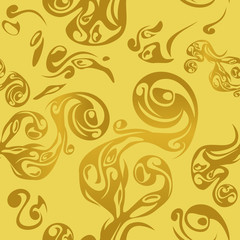 Golden Floral Motif Vector Seamless Pattern for Creating Background and Decorative Element