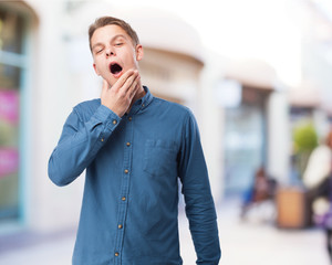 cool young-man yawning