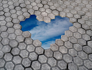 	
Сongratulations on Valentine's Day. Heart of stones.	
Hole on the road, in the form of heart...