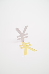 Fototapeta premium 日本円・通貨のマーク・イメージ（※縦・黄色）