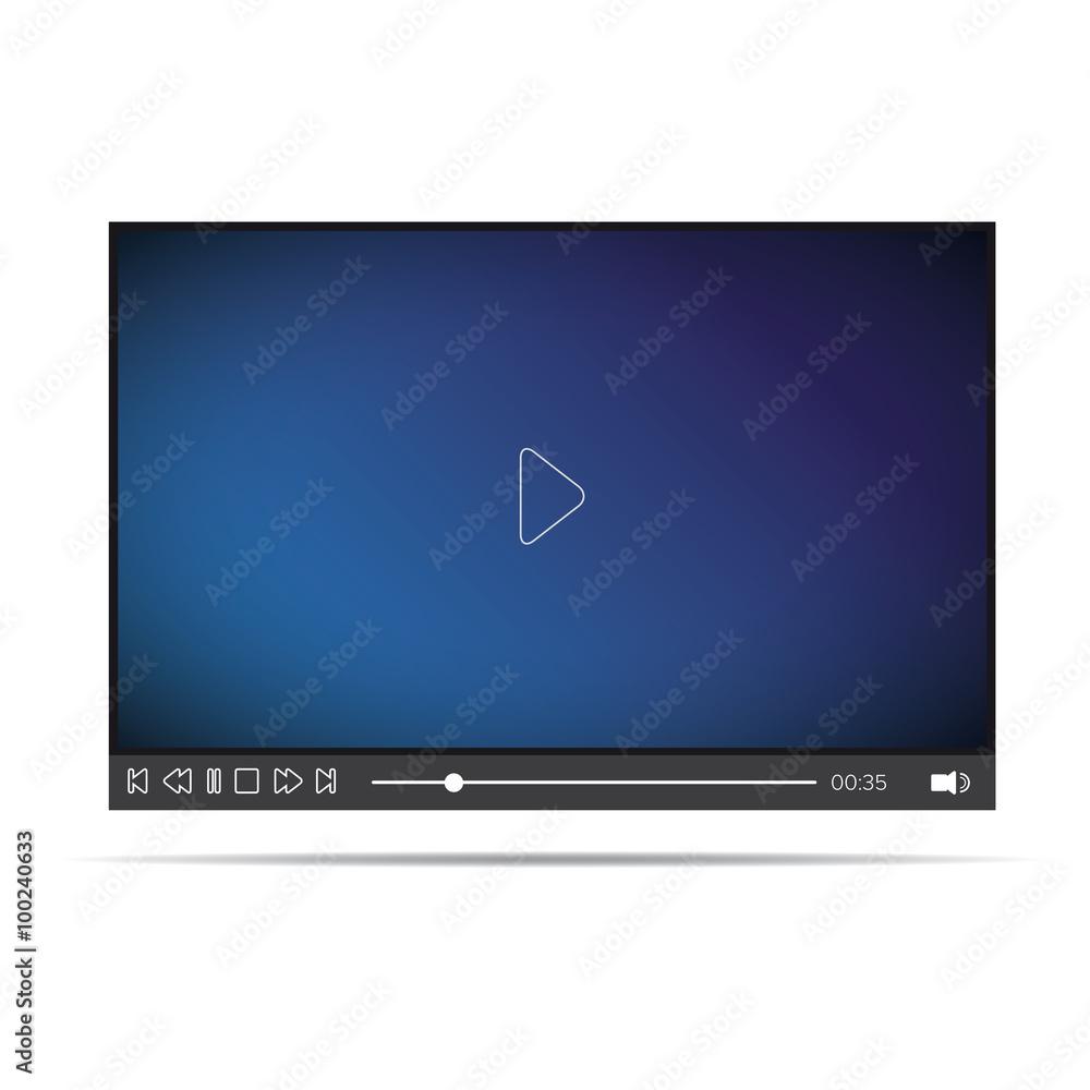 Poster flat video player for web and mobile apps