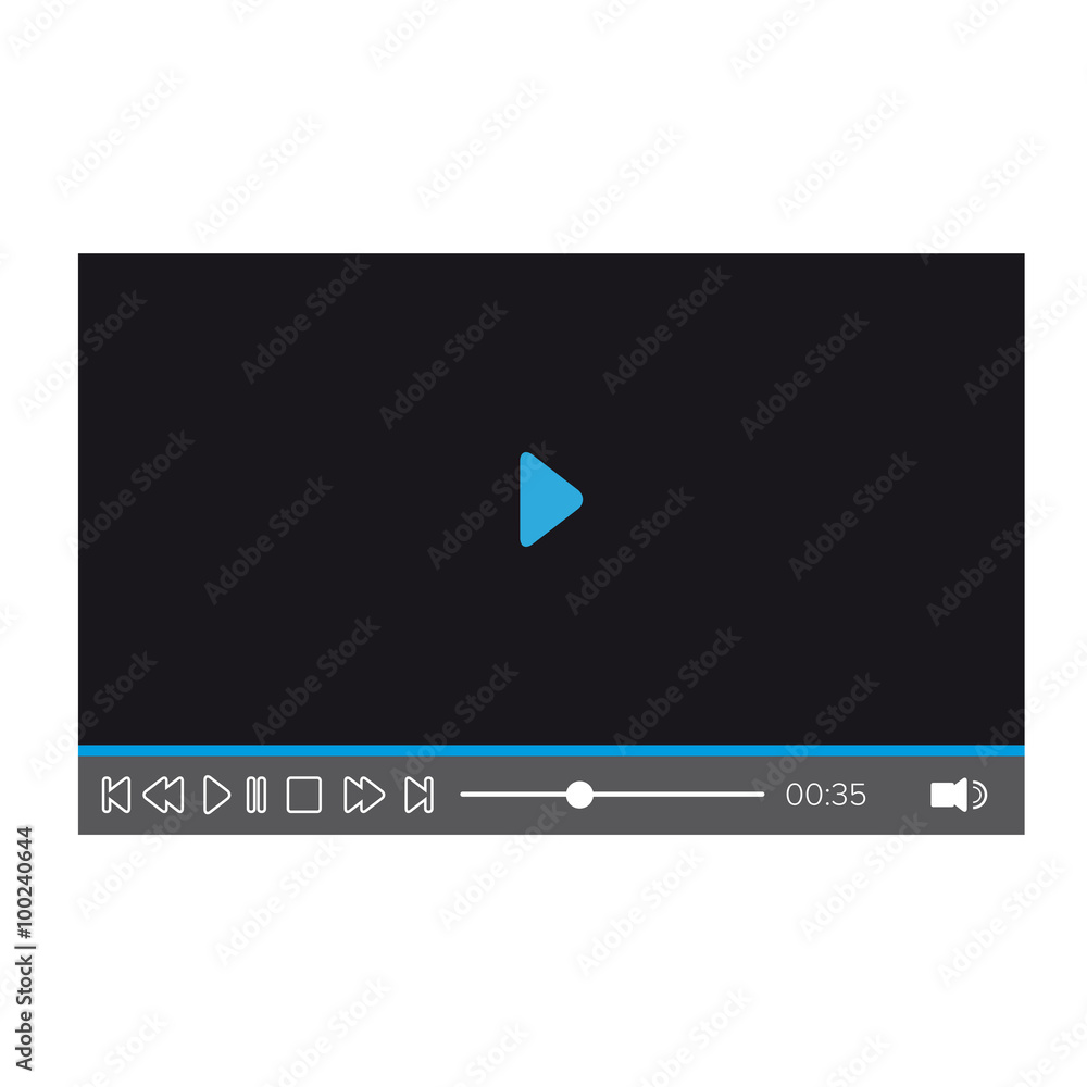 Poster flat video player for web and mobile apps