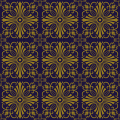 Elegant antique background image of cross spiral vine kaleidoscope pattern.
