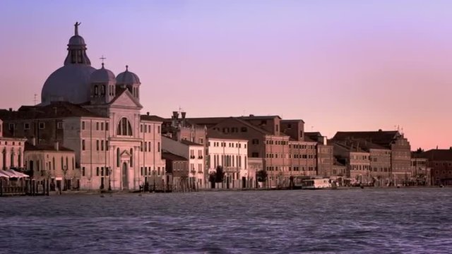 Panning shot of Baur Palladio Hotel and Piazza San Marco