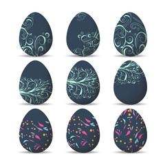 Set Easter eggs and happy easter