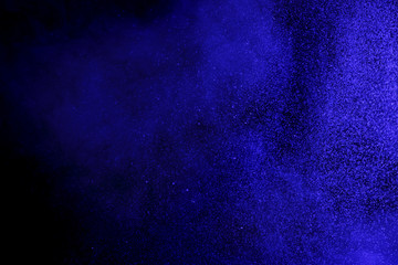 Abstract blue smoke hookah and water drops.