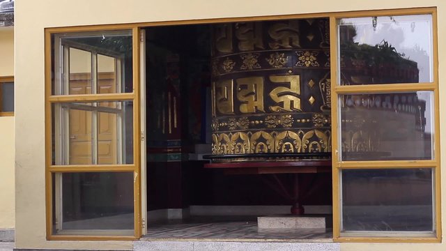 A large prayer wheel