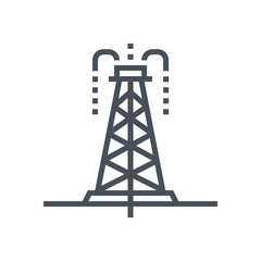Drilling rig icon suitable for info graphics, websites and print media and  interfaces. Line vector icon.