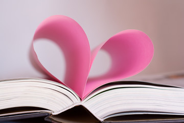 Page book in love pink,Concept of Valentine's Day.