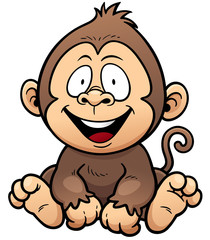 Vector illustration of cartoon monkey