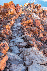Stone footpath on to the volcano