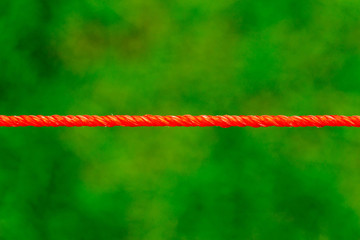 red rope on green background