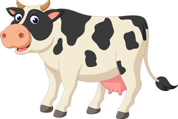 illustration of cute cow cartoon
